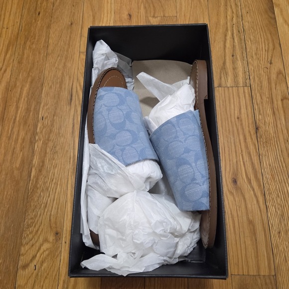 Coach Womens  Hazel Casual Summer Sandal Signature Chambray Cornflower Size 6 - Picture 11 of 12